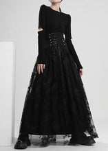 Load image into Gallery viewer, Art Black tie waist Butterfly Tulle Skirt Spring