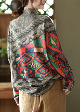 Load image into Gallery viewer, Art High Neck Tie Dye Print Mink Hair Knitted Sweater Tops Winter