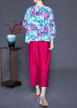 Load image into Gallery viewer, Art O-Neck Oversized Print Tops And Pants Two Pieces Set Batwing Sleeve