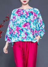 Load image into Gallery viewer, Art O-Neck Oversized Print Tops And Pants Two Pieces Set Batwing Sleeve