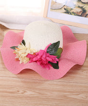 Load image into Gallery viewer, Art Orange Floral Straw Woven Floppy Sun Hat