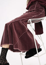 Load image into Gallery viewer, Art Red Wraped Patchwork Corduroy Skirt Winter