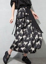 Load image into Gallery viewer, Art black Asymmetrical print Patchwork Skirts Spring