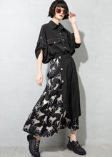 Load image into Gallery viewer, Art black Asymmetrical print Patchwork Skirts Spring