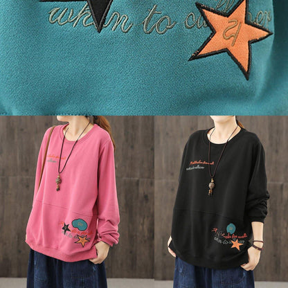 Art o neck crane tops Wardrobes pink Cartoon print tops