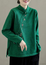 Load image into Gallery viewer, Beautiful Beige Stand Collar Embroideried Chinese Style Knit Tops Spring
