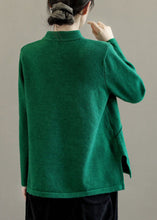Load image into Gallery viewer, Beautiful Beige Stand Collar Embroideried Chinese Style Knit Tops Spring