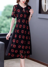 Load image into Gallery viewer, Beautiful Black Embroideried Patchwork Tulle A Line Dress Summer