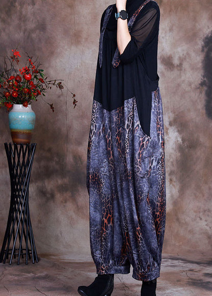 Beautiful Blue Patchwork Print Two Pieces Set Spring