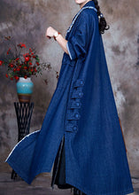 Load image into Gallery viewer, Beautiful Blue PeterPan Collar Button side open denim Coat Winter