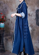 Load image into Gallery viewer, Beautiful Blue PeterPan Collar Button side open denim Coat Winter