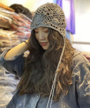 Load image into Gallery viewer, Beautiful Brown Hollow Out Handmade Knit Hat