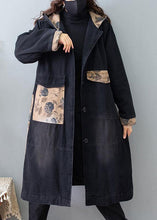 Load image into Gallery viewer, Beautiful Denim Black Quality Clothes For Women Tutorials Hooded Pockets Spring Coats