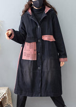 Load image into Gallery viewer, Beautiful Denim Black Quality Clothes For Women Tutorials Hooded Pockets Spring Coats