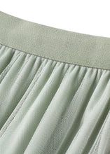 Load image into Gallery viewer, Beautiful Green Asymmetrical Elastic Waist Tulle Pleated Skirt Summer