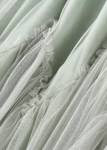 Load image into Gallery viewer, Beautiful Green Asymmetrical Elastic Waist Tulle Pleated Skirt Summer