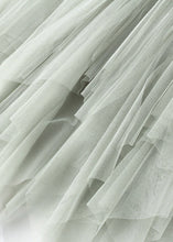 Load image into Gallery viewer, Beautiful Green Asymmetrical Elastic Waist Tulle Pleated Skirt Summer