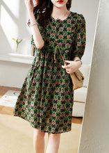 Load image into Gallery viewer, Beautiful Green O-Neck Print Chiffon Maxi Dress Summer
