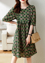 Load image into Gallery viewer, Beautiful Green O-Neck Print Chiffon Maxi Dress Summer