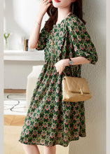 Load image into Gallery viewer, Beautiful Green O-Neck Print Chiffon Maxi Dress Summer