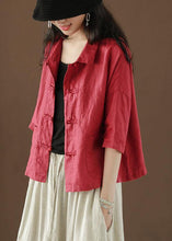 Load image into Gallery viewer, Beautiful Green Peter Pan Collar Pockets Summer Linen top