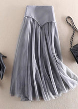 Load image into Gallery viewer, Beautiful Grey High Waist Patchwork Tulle Skirt Spring