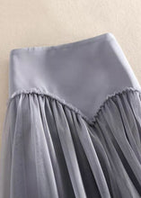 Load image into Gallery viewer, Beautiful Grey High Waist Patchwork Tulle Skirt Spring