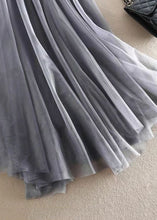 Load image into Gallery viewer, Beautiful Grey High Waist Patchwork Tulle Skirt Spring