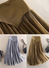 Load image into Gallery viewer, Beautiful Grey High Waist Patchwork Tulle Skirt Spring