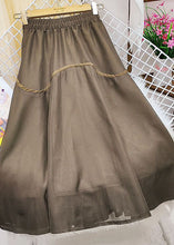 Load image into Gallery viewer, Beautiful Khaki Elastic Waist Patchwork Tulle Skirts Spring