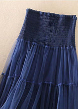 Load image into Gallery viewer, Beautiful Navy High Waist Patchwork Tulle Pleated Skirt Spring