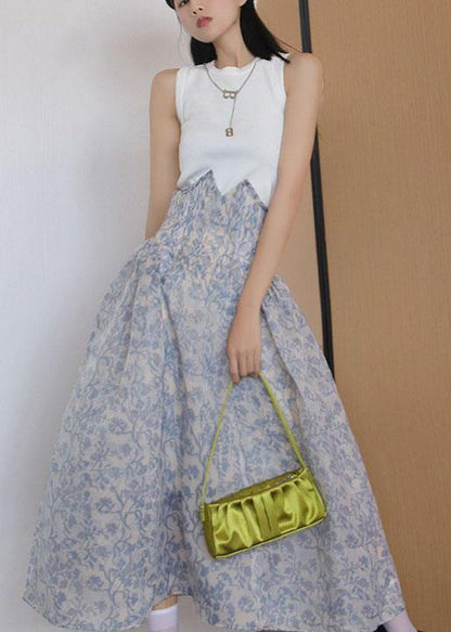 Beautiful Print Ruffles Summer High Waist Skirts