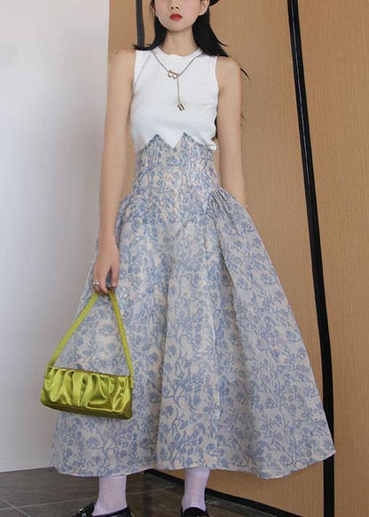 Beautiful Print Ruffles Summer High Waist Skirts