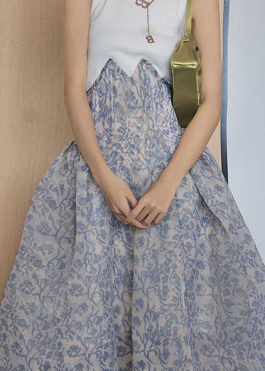 Beautiful Print Ruffles Summer High Waist Skirts