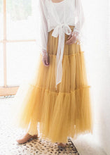 Load image into Gallery viewer, Beautiful Yellow Ruffled Patchwork tulle Skirts Spring