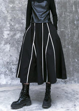 Load image into Gallery viewer, Beautiful high waist cotton asymmetric striped Long Shirts design black long Dresses