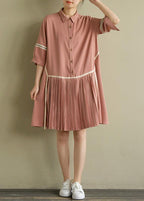 Beautiful lapel Cinched chiffon Indian Wardrobes pink tops Summer