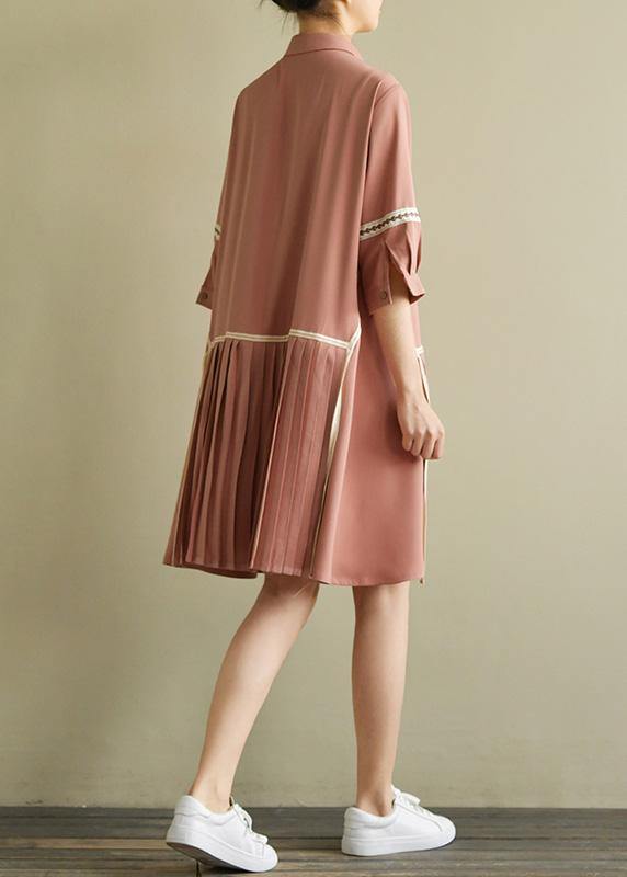 Beautiful lapel Cinched chiffon Indian Wardrobes pink tops Summer