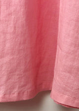 Load image into Gallery viewer, Beautiful pink linen clothes For Women fine Sewing o neck Cinched baggy Summer Dress