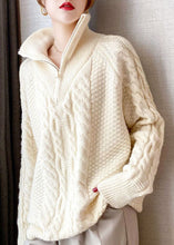 Load image into Gallery viewer, Beige thick Knit Sweater Tops Turtle Neck Spring