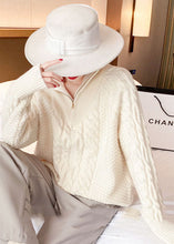 Load image into Gallery viewer, Beige thick Knit Sweater Tops Turtle Neck Spring