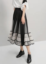 Load image into Gallery viewer, Black Mesh Patchwork A-Line Ladies Stylish Elegant Skirt