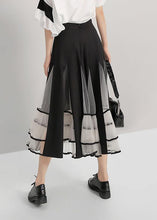 Load image into Gallery viewer, Black Mesh Patchwork A-Line Ladies Stylish Elegant Skirt