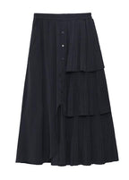 Black Patchwork Summer Skirt Chiffon Elastic skirt