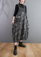 Load image into Gallery viewer, Black Print Patchwork Denim Spaghetti Strap Dress Spring