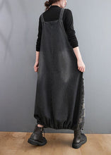 Load image into Gallery viewer, Black Print Patchwork Denim Spaghetti Strap Dress Spring