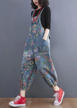 Load image into Gallery viewer, Blue Print Denim Spaghetti Strap Jumpsuits Pockets Spring
