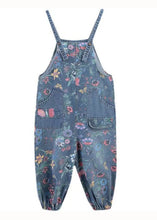 Load image into Gallery viewer, Blue Print Denim Spaghetti Strap Jumpsuits Pockets Spring