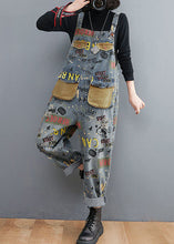 Load image into Gallery viewer, Blue Print Patchwork Denim Spaghetti Strap Jumpsuit Spring