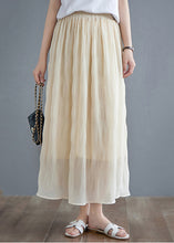 Load image into Gallery viewer, Bohemian Beige High Waist Draping Cotton Pleated Skirts Summer
